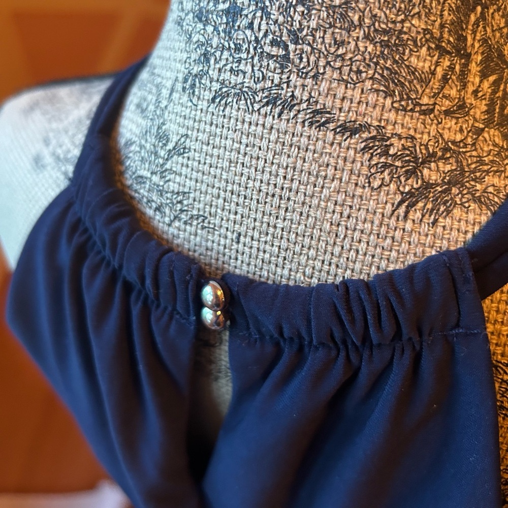 White House Black Market navy halter top. - Picture 6 of 9